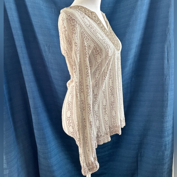 Lucky Brand Embroidered Peasant Top Small - Picture 5 of 11